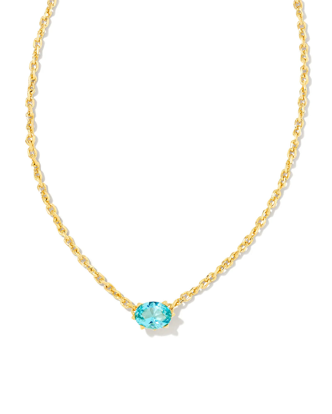 (Copy) Cailin Gold Pendant Necklace in Aqua Crystal