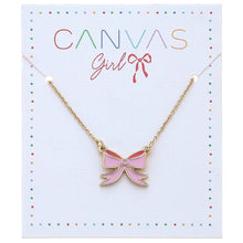 Load image into Gallery viewer, Zoey Bow Delicate Children&#39;s Necklace in Pink
