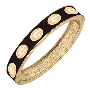 Georgia Bulldogs Enamel Logo Hinge Bangle in Black