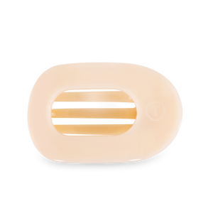 Almond Beige Large Flat Round Clip