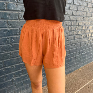 Z Supply Dawn Crinkle Shorts Copper