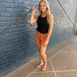 Z Supply Dawn Crinkle Shorts Copper