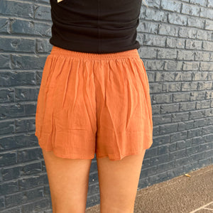 Z Supply Dawn Crinkle Shorts Copper